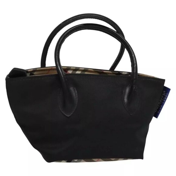 Burberrys Blue Label Mini Hand Bag Nylon Black Auth - Picture 3 of 16